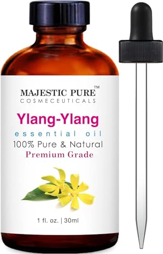 MAJESTIC PURE Ylang Ylang Essential Oil | 100% Pure and Natural Ylang Ylang Oil | Premium Grade Essential Oils for Hair Care, Home Diffusers, Skin, Aromatherapy, Massage and Humidifiers | 1 Fl Oz